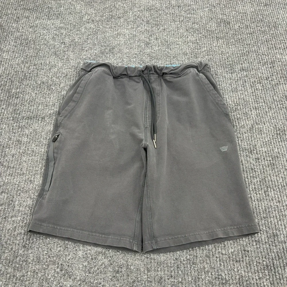 Mack Weldon Shorts Men M Grey Cotton Blend Drawstring Zip Pockets Athletic Sport